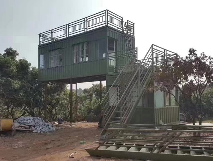 大波纹箱-个性架空两层集装箱房屋